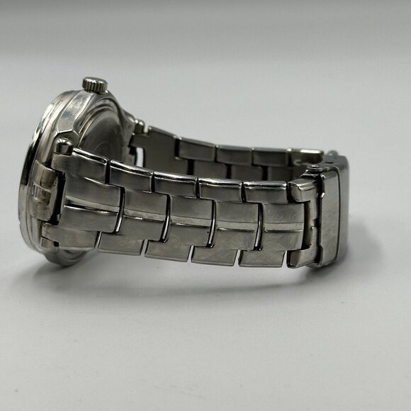 Armitron Watch Men Silver Tone Black Dial Multifunction Day Date New Battery - Picture 5 of 11